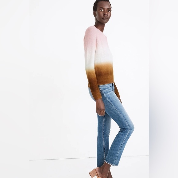 Madewell dip dye cashmere shrunken sweater size M - Picture 9 of 11